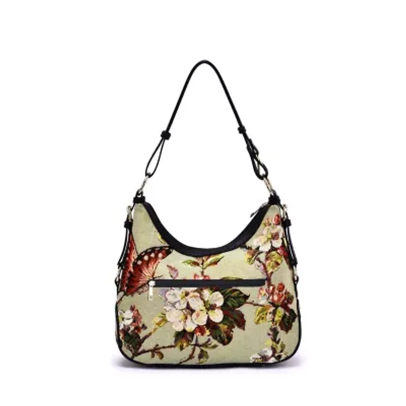 Butterfly Beaded Hobo Bag