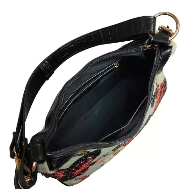 Butterfly Beaded Hobo Bag