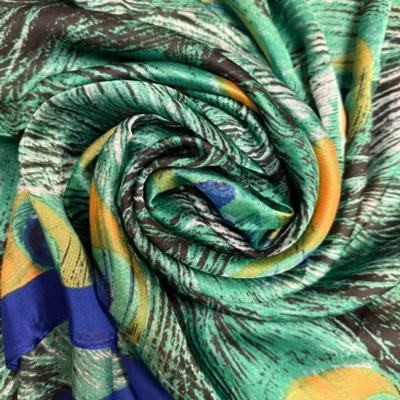 Women's Peacock Feather Patterned Wrap Scarf