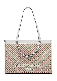Savoie Chevron Raffia Tote