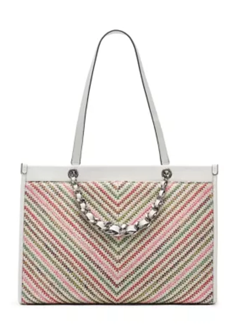 Savoie Chevron Raffia Tote
