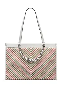 Savoie Chevron Raffia Tote