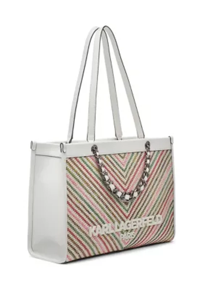 Savoie Chevron Raffia Tote