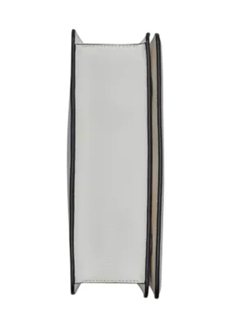  Simone Chevron Raffia Satchel Bag