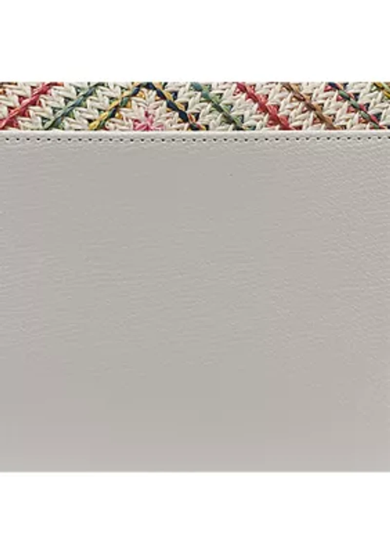  Simone Chevron Raffia Satchel Bag