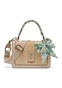 Simone Raffia Scarf Satchel Bag