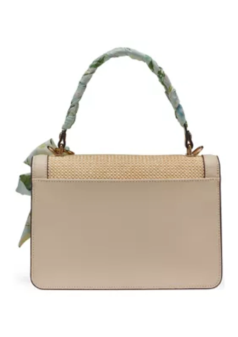 Simone Raffia Scarf Satchel Bag