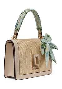 Simone Raffia Scarf Satchel Bag