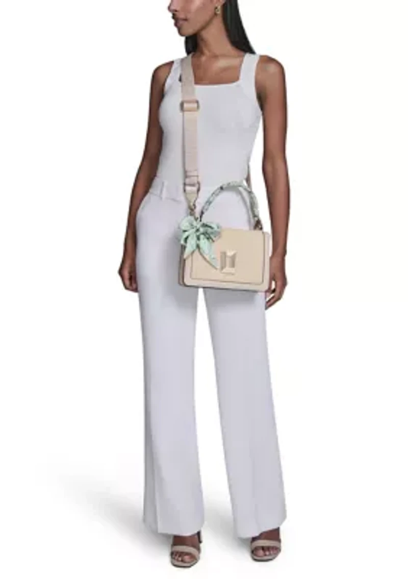 Simone Raffia Scarf Satchel Bag