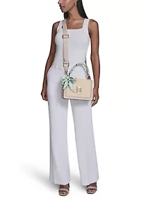 Simone Raffia Scarf Satchel Bag