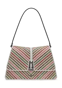  Mercerie Chevron Raffia Shoulder Bag