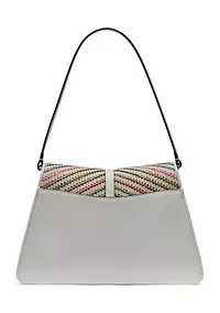  Mercerie Chevron Raffia Shoulder Bag