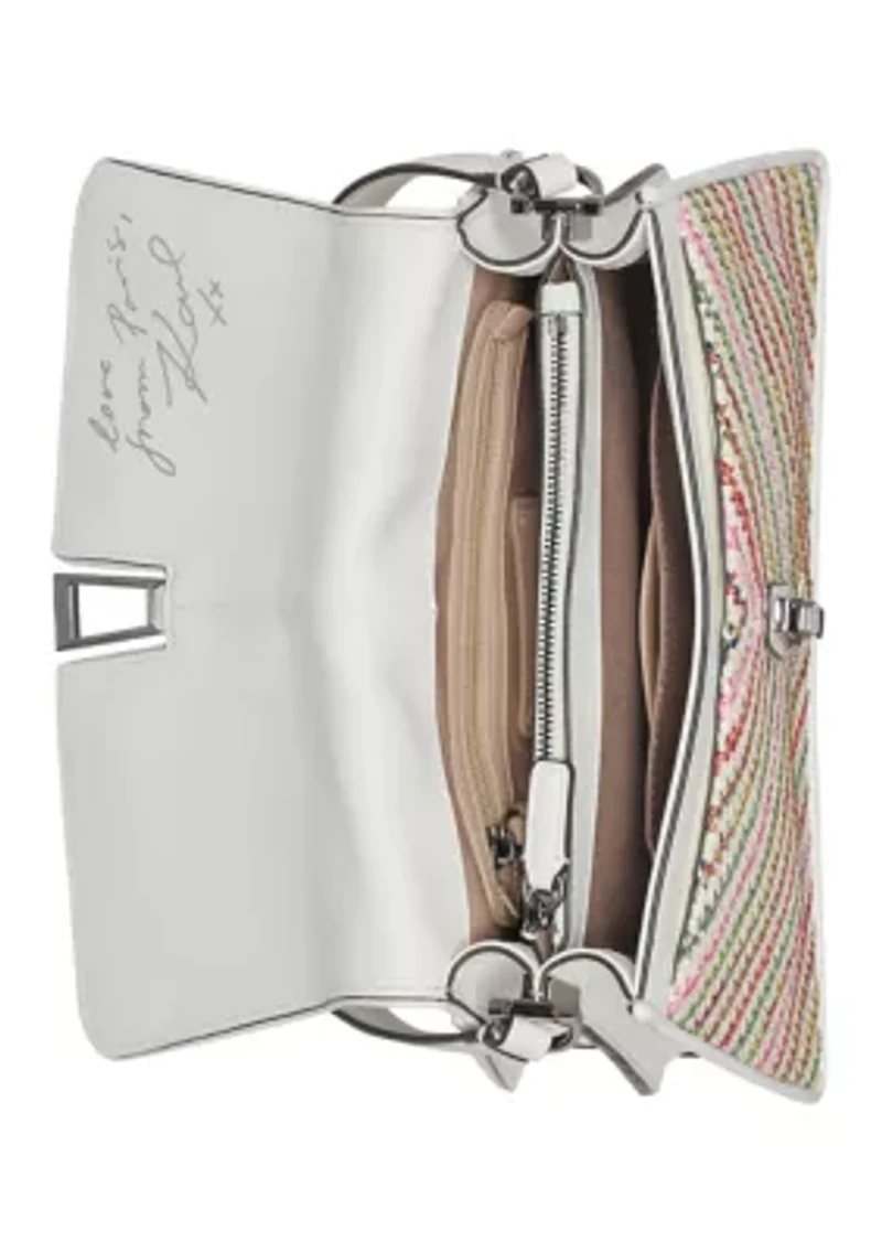  Mercerie Chevron Raffia Shoulder Bag