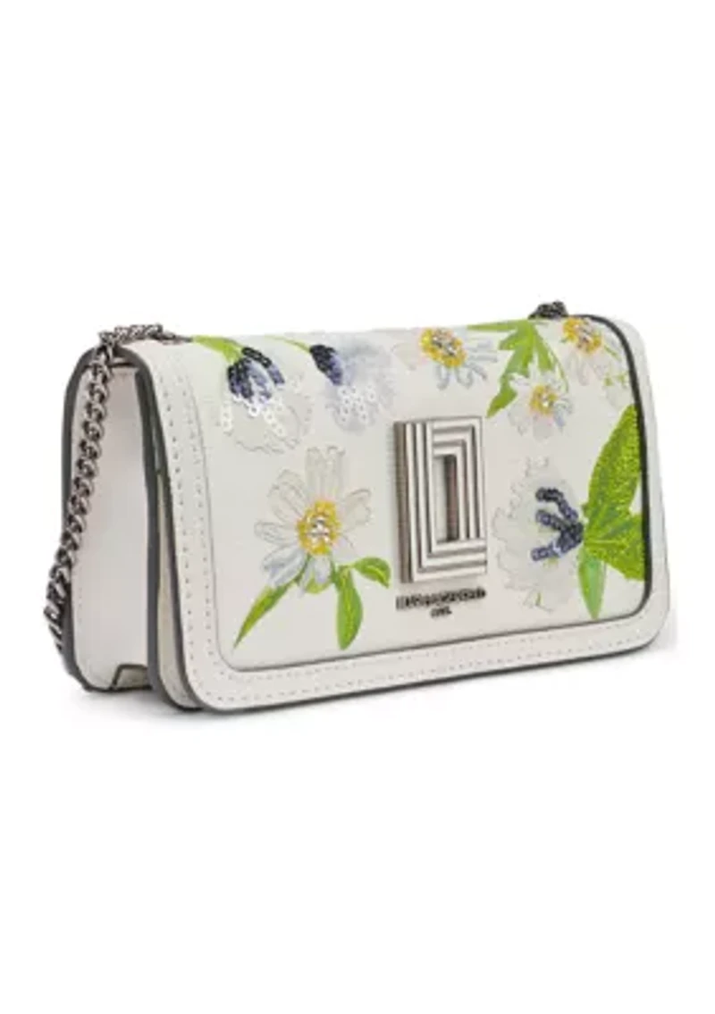 Kosette Floral Embroidery Shoulder Bag