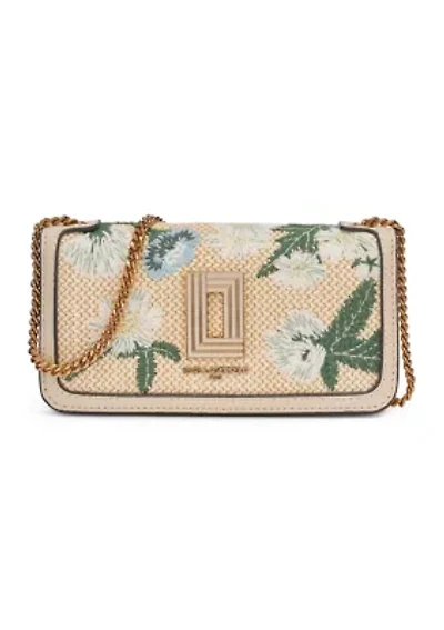 Kosette Straw Floral Shoulder Bag