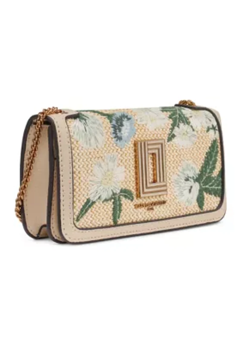 Kosette Straw Floral Shoulder Bag