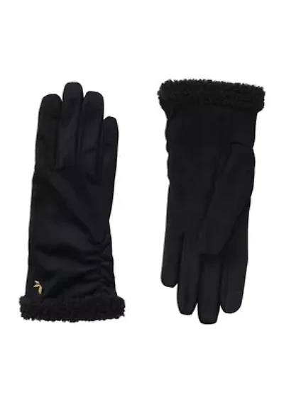 Faux Twinface Gloves with Ruching