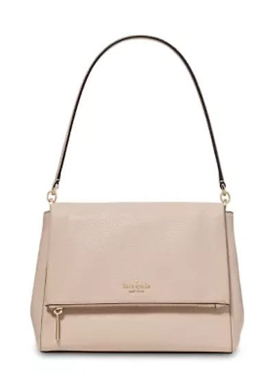 Leila Pebbled Leather Medium Flap Shoulder Bag