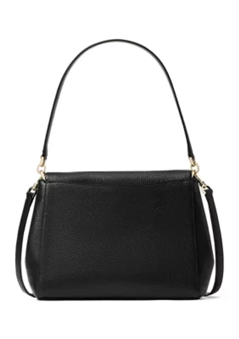 Leila Pebbled Leather Medium Flap Shoulder Bag
