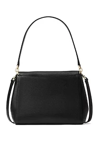 Leila Pebbled Leather Medium Flap Shoulder Bag