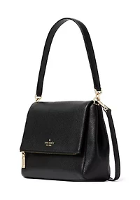Leila Pebbled Leather Medium Flap Shoulder Bag