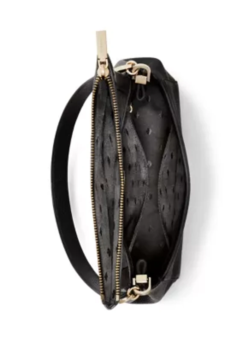 Leila Pebbled Leather Medium Flap Shoulder Bag