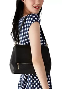 Leila Pebbled Leather Medium Flap Shoulder Bag