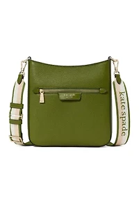 Hudson Pebbled Leather Messenger Crossbody Bag