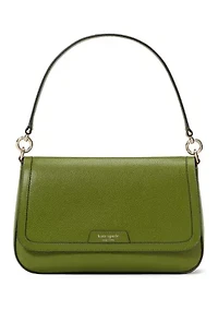Hudson Pebbled Leather Flap Shoulder Bag