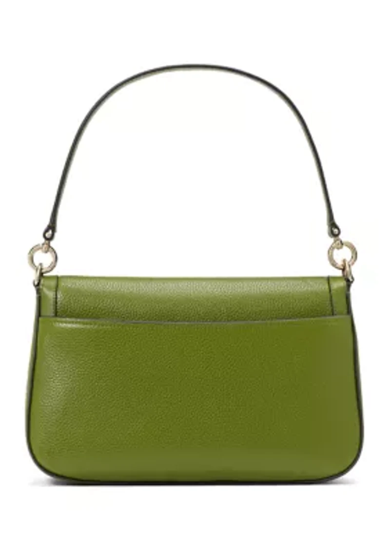 Hudson Pebbled Leather Flap Shoulder Bag