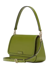 Hudson Pebbled Leather Flap Shoulder Bag