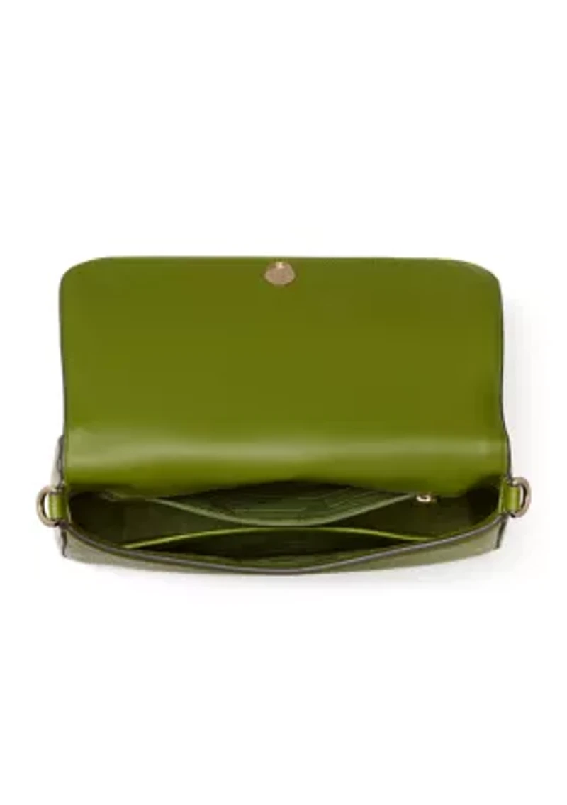 Hudson Pebbled Leather Flap Shoulder Bag