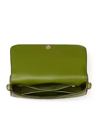 Hudson Pebbled Leather Flap Shoulder Bag