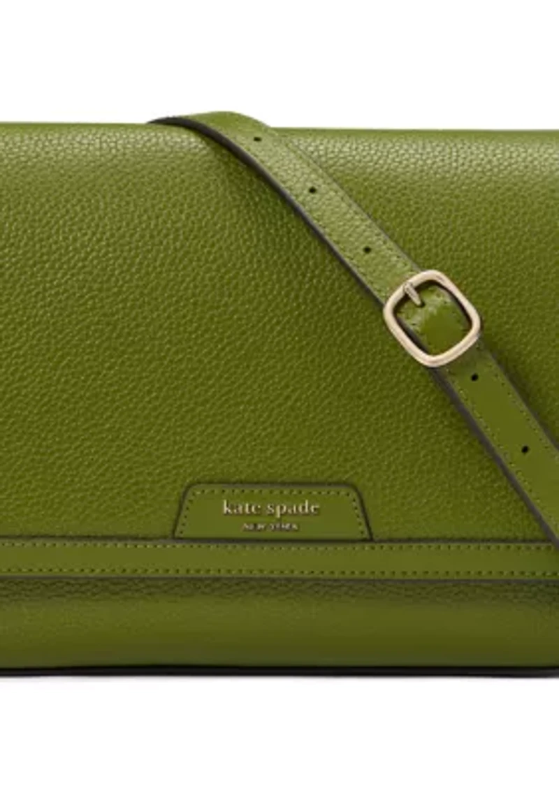 Hudson Pebbled Leather Flap Shoulder Bag