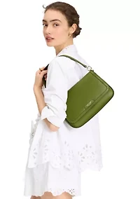 Hudson Pebbled Leather Flap Shoulder Bag