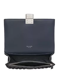 Tribeca Quilted Glitter Suede Chain Shoulder Bag