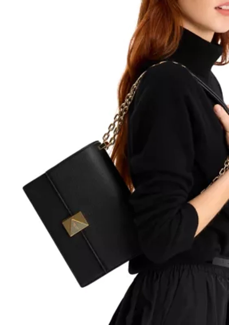 Tribeca Pebbled Leather Chain Shoulder Bag