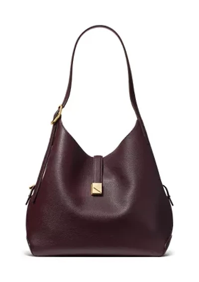 Deco Pebbled Leather Shoulder Bag