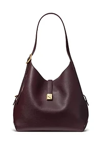 Deco Pebbled Leather Shoulder Bag