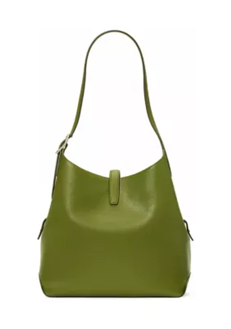 Deco Pebbled Leather Shoulder Bag