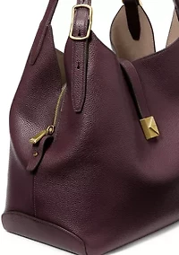 Deco Pebbled Leather Shoulder Bag
