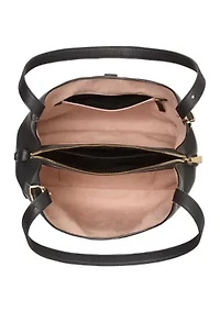 Deco Pebbled Leather Shoulder Bag