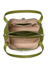 Deco Pebbled Leather Shoulder Bag