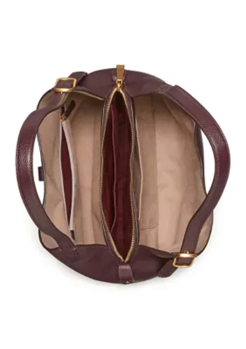 Deco Pebbled Leather Shoulder Bag