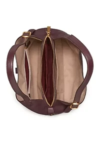 Deco Pebbled Leather Shoulder Bag