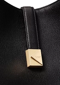 Deco Pebbled Leather Shoulder Bag