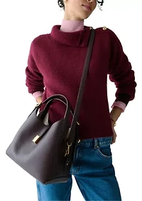 Tribeca Pebbled Leather Medium Crossbody Tote