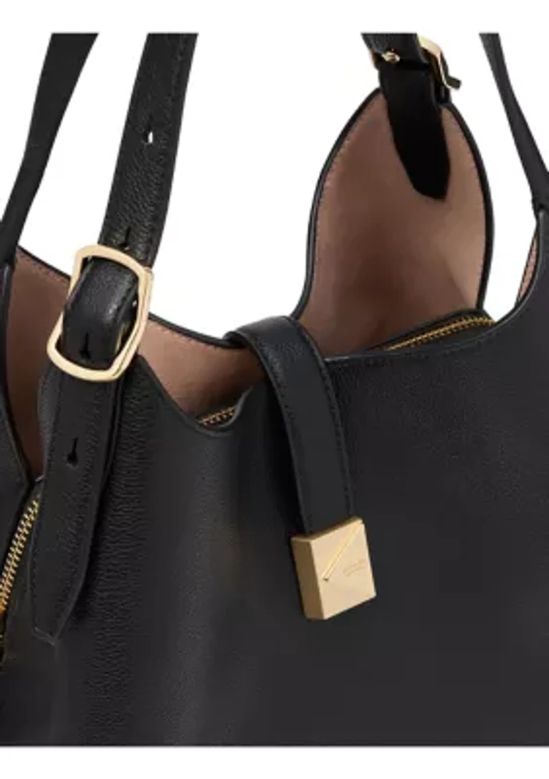 Tribeca Pebbled Leather Medium Crossbody Tote