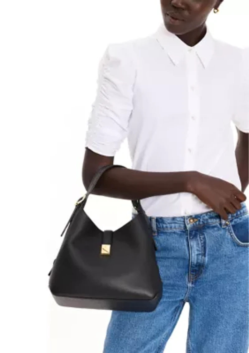 Tribeca Pebbled Leather Medium Crossbody Tote