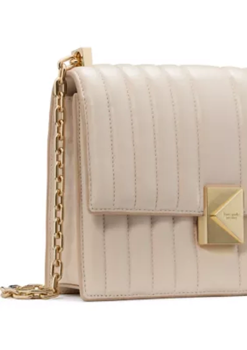 Deco Pebbled Leather Chain Shoulder Bag